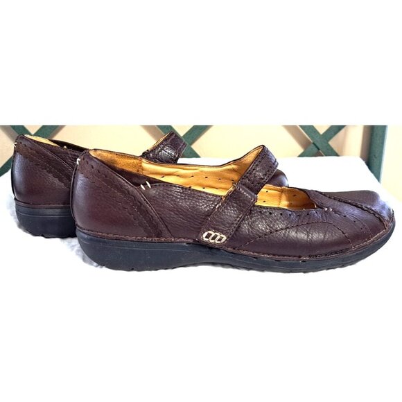 Clarks Unstructured Women's 9.5W Brown Leather MaryJane Shoes - Picture 6 of 10